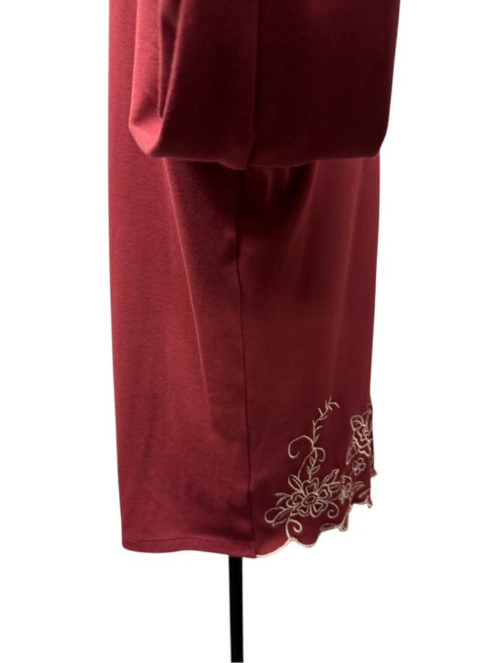 Draper’s & Damon’s Burgundy Embroidered Boho Tunic Top XL Floral - Picture 6 of 11